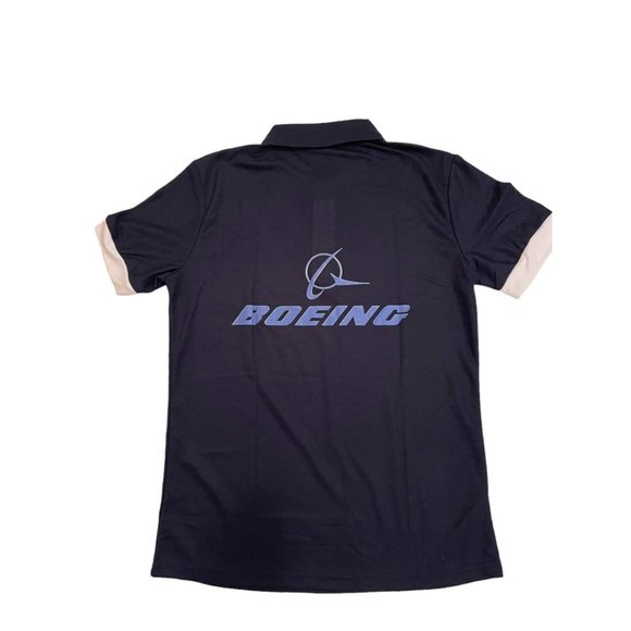 Boeing men’s Navy Blue collared 3 buttons shirt size XL - Picture 3 of 7